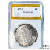 1897-S Morgan Silver Dollar PGA MS63