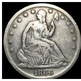 1866-S Seated Liberty Half Dollar NEARLY UNCIRCULA