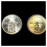 [2] 1980 Mexico 1oz Silver Onza Lot