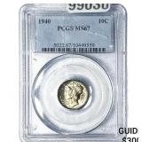 1940 Mercury Silver Dime PCGS MS67