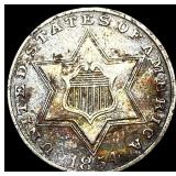 1854 Silver Three-Cent Piece CHOICE AU
