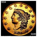 1834 Coronet Head Large Cent CHOICE BU RD
