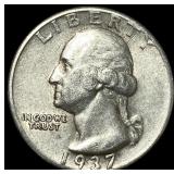 1937-D Silver Washington Quarter CLOSELY UNCIRCULA