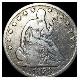 1858-O Silver Half Dollar ABOUT UNCIRCULATED
