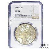 1881-S Morgan Silver Dollar NGC MS67
