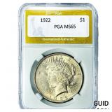 1922 Silver Peace Dollar PGA MS65
