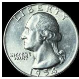 1954 Washington Silver Quarter GEM BU