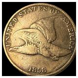 1858 Copper-Nickel Flying Eagle Cent LIGHTLY CIRCU