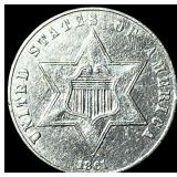 1861 Silver Three-Cent Piece UNCIRCULATED