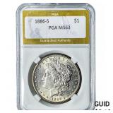1886-S Morgan Silver Dollar PGA MS63