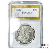 1825 Capped Bust Half Dollar PGA MS64