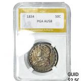 1834 Capped Bust Half Dollar PGA AU58