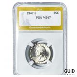 1947-S Washington Silver Quarter PGA MS67