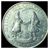 1936 Albany Charter Silver Half Dollar CHOICE AU