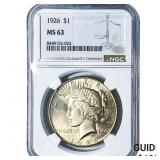 1926 Silver Peace Dollar NGC MS63
