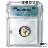 1939 Mercury Silver Dime ICG MS66 FB