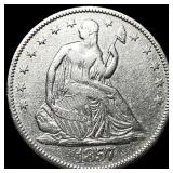 1857 Seated Liberty Half Dollar CLOSELY UNCIRCULAT