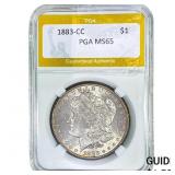1883-CC Morgan Silver Dollar PGA MS65