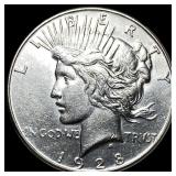 1928-S Silver Peace Dollar CHOICE AU