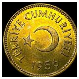 1956 Turkey Brass 25 Kurus