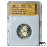 2005-S Washington Silver Quarter SGS PR70 Cam MN