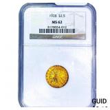 1928 $2.50 Gold Quarter Eagle NGC MS62