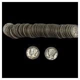 [50] 1918-1945 Mercury Silver Dime Roll