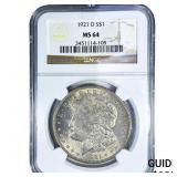 1921-D Morgan Silver Dollar NGC MS64
