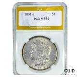 1891-S Morgan Silver Dollar PGA MS64