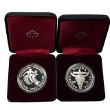[2]1982-1983 Canada Silver Dollars w/Box .375oz Si