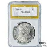 1880-O Morgan Silver Dollar PGA MS63