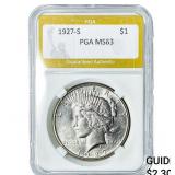 1927-S Silver Peace Dollar PGA MS63