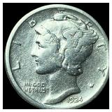 1924-S Silver Mercury Dime CLOSELY UNCIRCULATED