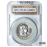 1956 Franklin Half Dollar NAC PR68 Cameo Type 1