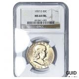 1957-D Franklin Half Dollar NGC MS64 FBL