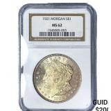1921 Morgan Silver Dollar NGC MS62