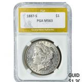 1887-S Morgan Silver Dollar PGA MS63
