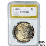 1890-S Morgan Silver Dollar PGA MS63