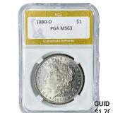 1880-O Morgan Silver Dollar PGA MS63