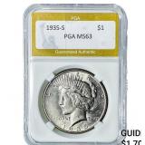 1935-S Silver Peace Dollar PGA MS63