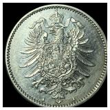 1875-A Silver 1 Mark Germany UNCIRCULATED