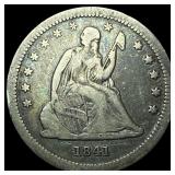 1841-O Silver Seated Liberty Quarter LIGHTLY CIRCU