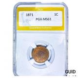 1871 Indian Head Cent PGA MS61