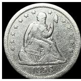 1856-O Silver Seated Liberty Quarter NEARLY UNCIRC