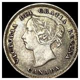 1891 Canada Silver 5 Cents CHOICE AU