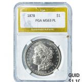 1878 Morgan Silver Dollar PGA MS63PL