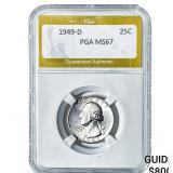 1949-D Washington Silver Quarter PGA MS67