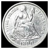 1890 Silver Seated Liberty Dime UNCIRCULATED