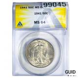 1941 Walking Liberty Half Dollar ANACS MS65