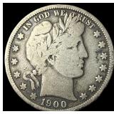 1900-S Silver Barber Half Dollar NICELY CIRCULATED